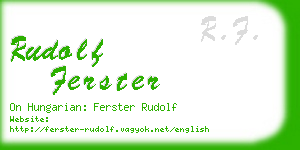 rudolf ferster business card